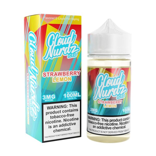 CLOUD NURDZ E-LIQUID - ICED STRAWBERRY LEMON