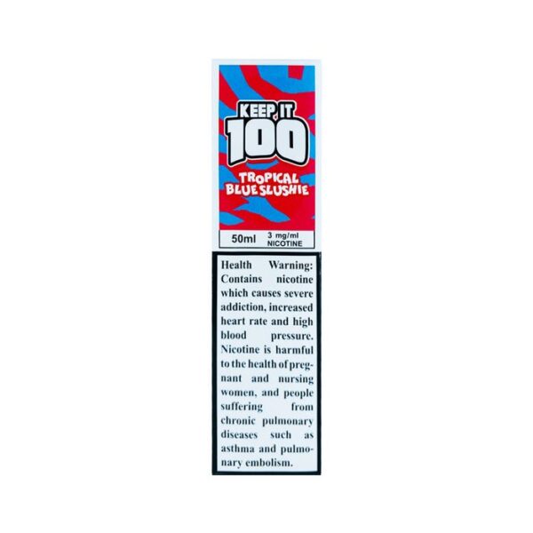 KEEP IT 100 E-LIQUID - TROPICAL BLUE SLUSHIE 50ML