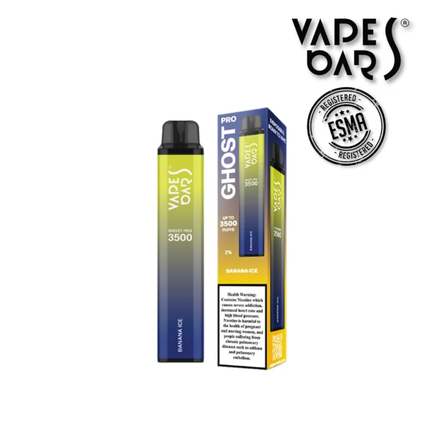 VAPES BARS GHOST PRO 3500 PUFFS - BANANA ICE 20MG