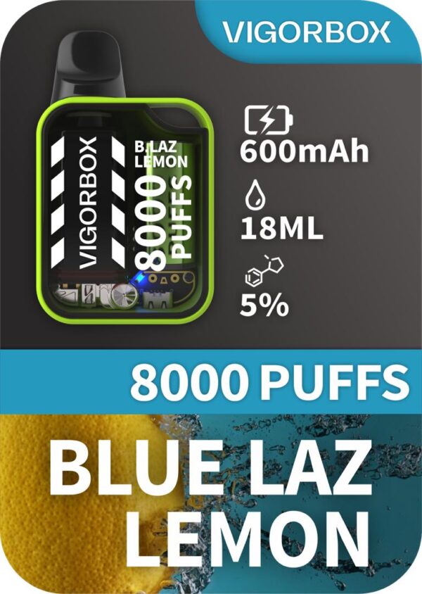 VIGORBOX DISPOSABLE 8000 PUFFS - BLUE RAZ LEMON