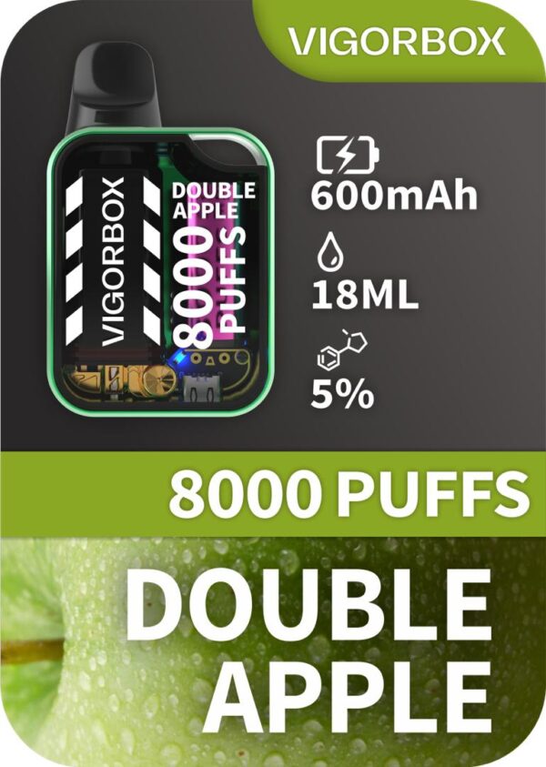 VIGORBOX DISPOSABLE 8000 PUFFS - DOUBLE APPLE