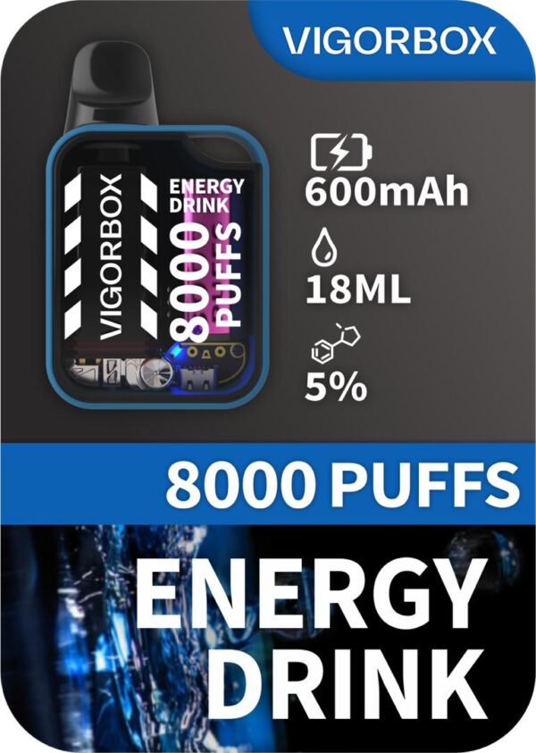 VIGORBOX DISPOSABLE 8000 PUFFS - ENERGY DRINK