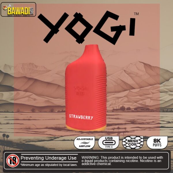 YOGI BAR 8K PUFFS DISPOSABLE - STRAWBERRY GRANOLA BAR