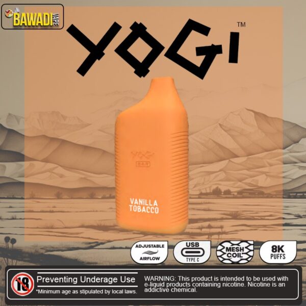 YOGI BAR 8K PUFFS DISPOSABLE - VANILLA TOBACCO GRANOLA BAR