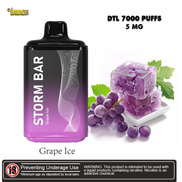 STORM BAR GRAPE ICE DTL 7000 PUFFS DISPOSABLE VAPE DUBAI