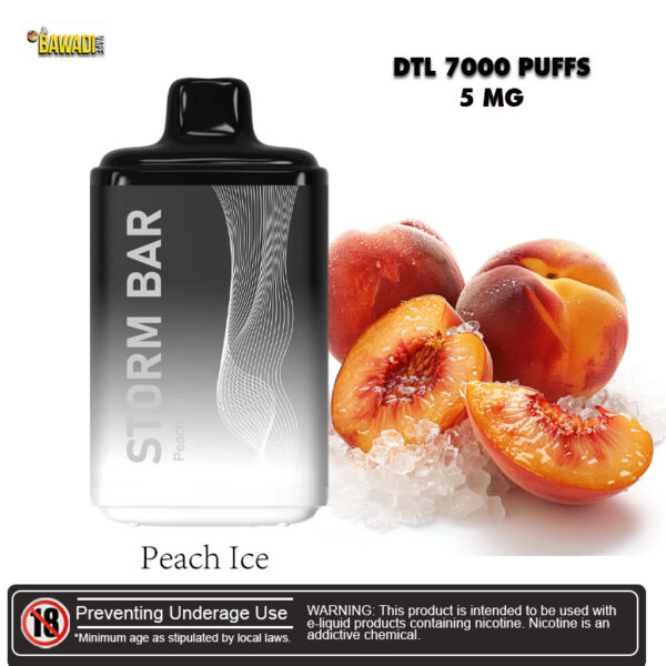 STORM BAR PEACH ICE DTL 7000 PUFFS DISPOSABLE VAPE DUBAI