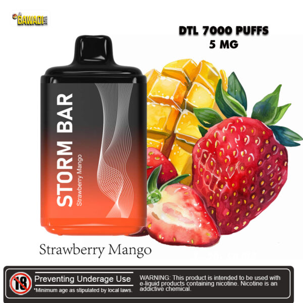 STORM BAR STRAWBERRY MANGO DTL 7000 PUFFS DISPOSABLE VAPE DUBAI