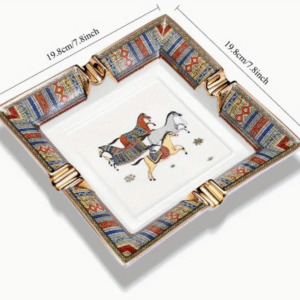 4-Slot Horseback Rider Ceramic Cigar Ashtray