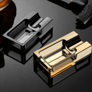 Large Square Glass Cigar Ashtray – Minimalist Rectangular Design for Home & Office